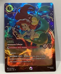 Disney Lorcana Ariel Enchanted Card Adventurous Collector Fabled Mermaid 232/204 - Image 3