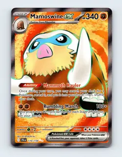 NM Mamoswine ex 174/159 Journey Together Ultra Rare Pokemon Card - Image 1