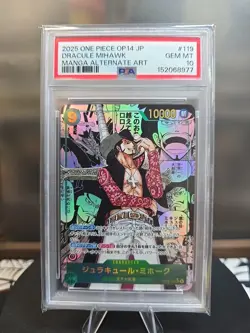 PSA 10 Dracule Mihawk Comic Parallel OP14-119 One Piece Card Japanese - Image 1