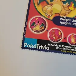 #06 CHARIZARD Burger King 1999 Promotional PokeTrivia Original POKEMON CARD Perf - Image 2