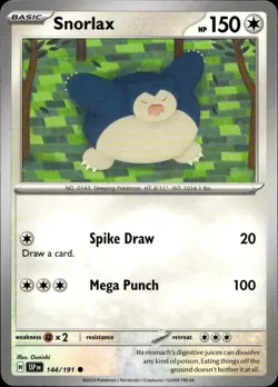 SNORLAX 144/191 Pokemon Card Surging Sparks Near Mint - Image 1