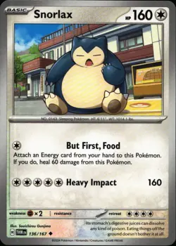 SNORLAX 136/167 Pokemon Card Twilight Masquerade Near Mint - Image 1