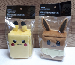 Pokemon Card Game Eevee Pikachu Plush Card Deck Case set of 2 JAPAN - Image 1