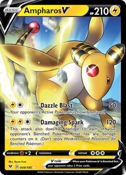 Ampharos V 49/185 Rare Holo V | Vivid Voltage | Pokemon Card - Image 1