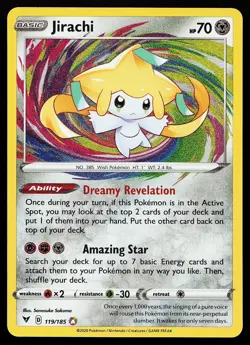 Jirachi 119/185 Holo Amazing Rare Vivid Voltage Pokemon Card - Image 1