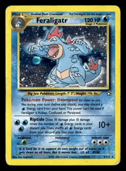 Feraligatr 5/111 Holo Rare Neo Genesis Pokemon Card DMG - Image 2