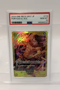 PSA10 Portgas D Ace OP07-119 One Piece Card Japanese GEM MT - Image 3