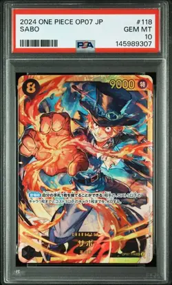 PSA10 Sabo OP07-118 One Piece Card Japanese GEM MT - Image 1