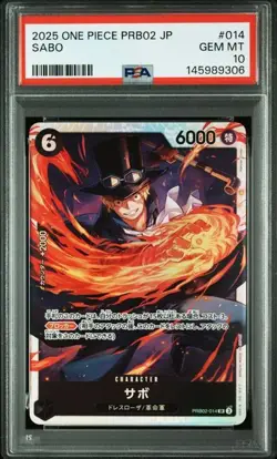 PSA 10 Sabo PRB02-014 One Piece Card Japanese GEM MT BANDAI - Image 1