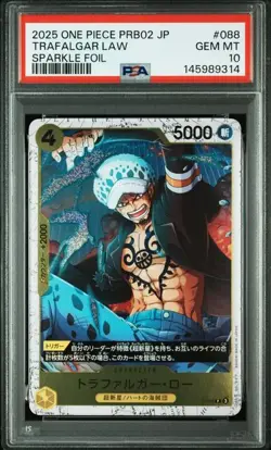 PSA10 Trafalgar Law PRB02-088 Sparkle Foil One Piece Card JP - Image 1