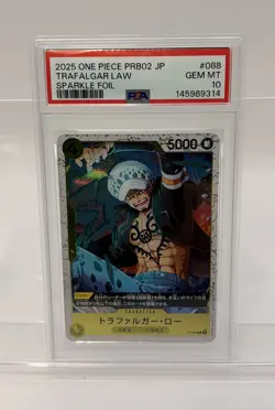 PSA10 Trafalgar Law PRB02-088 Sparkle Foil One Piece Card JP - Image 3