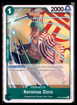 One Piece 500 Years in the Future OP07-034 Roronoa Zoro 3 card lot - Image 1