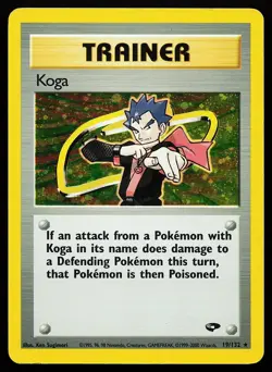 Koga 19/132 Unlimited Holo Rare Gym Challenge Pokemon Card - Image 1