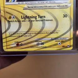 Pokemon Arceus LV.100 AR6 Lightning Holo Rare Platinum Arceus 2009 TCG Card - Image 3