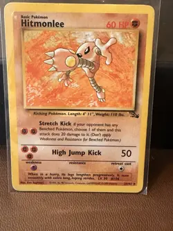 Hitmonlee 22/62 Fossil Regular Rare Unlimited English 1999 Pokemon TCG 60 HP - Image 1