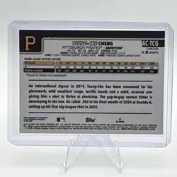 Topps Chrome 2025 Tsung-Che Cheng Pirates RC Auto Blue #AC-TCG /150 - Image 3