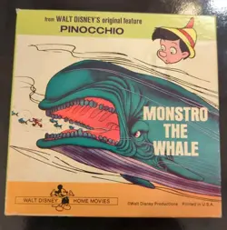 Vintage Walt Disney Pinocchio Monstro the Whale Super 8 mm Film B&W Silent #1104 - Image 1