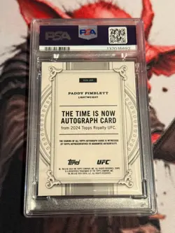 UFC - 2024 Topps Royalty- Paddy Pimblett The Time is Now /10 - #TIN-PP - PSA 9 - Image 2