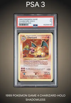 PSA 3 1999 Shadowless Charizard 4/102 Base Set Pokemon Card - Image 2