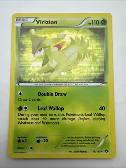 Pokemon TCG Mint condition Virizion 15/113 Legendary Treasures Holo rare - Image 1