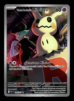 TEAM ROCKET'S MIMIKYU 238/217 ILLUSTRATION RARE ASCENDED HEROES POKEMON HOLO NM - Image 1