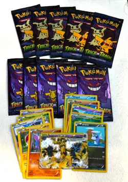 Pokemon 10 Trick or Trade sealed packs 2015 singles & Trevenant Break 66/122 lot - Image 1