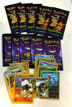 Pokemon 10 Trick or Trade sealed packs 2015 singles & Trevenant Break 66/122 lot - Image 2