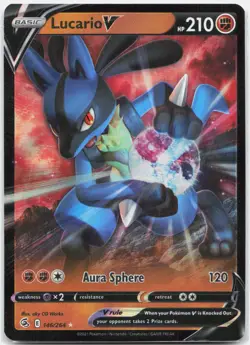 Lucario V 146/264 Holo V Rare Fusion Strike Pokemon Near Mint - Image 1
