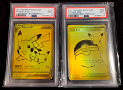 Pikachu v and Pokeball SWSH145 SWSH146 Pokemon Celebrations PSA 9 - Image 1