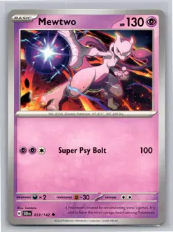 2024 POKEMON MEWTWO STELLAR CROWN 59/142 SCR NM FREE S&H - Image 1