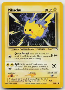 Pikachu 70/111 Common Neo Genesis Pokemon Unlimited Lightly Played - Image 1