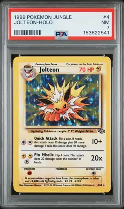 1999 POKEMON JUNGLE #4 JOLTEON-HOLO PSA 7 - Image 1