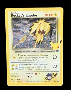 Pokemon Rockets Zapdos #15/132: Celebrations (Read Description) 🔥 - Image 2