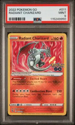 2022 Pokemon Radiant Charizard Pokemon Go 011/078 - PSA 9 MINT - Image 5