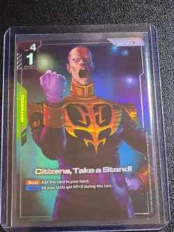 Gundam Card Game Newtype Rising Citizens, Take A Stand GD01-105 R+ - Image 1