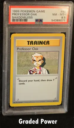 Pokemon Base Set Unlimited Shadowless Professor Oak SHADOWLESS PSA 8.5 (9071) #8 - Image 1