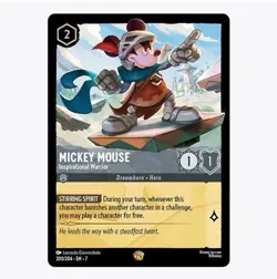Disney Lorcana Archazia's Island Mickey Mouse Inspirational Warrior 200/204 NM - Image 1