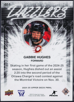 GABBIE HUGHES - 2024-25 Upper Deck PWHL Pink Dazzlers Ottawa Charge 2nd Edition - Image 2