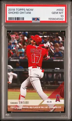 2018 TOPPS NOW #692 SHOHEI OHTANI PSA 10 - Image 1