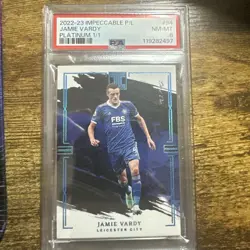 One Of One Jamie Vardy Panini 2022-23 Impeccable Platinum 1/1 Leicester PSA 8 - Image 1