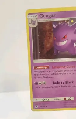 Gengar 38/111 Pokemon Crimson Invasion Sun & Moon Holo Card - Mp/lp - Image 4