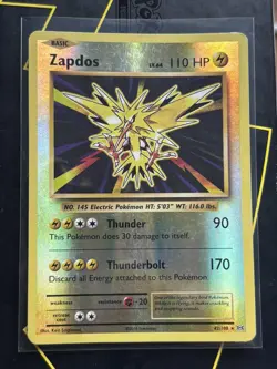 POKEMON CARD XY EVOLUTIONS ZAPDOS REVERSE HOLO RARE 42/108 NM/LP - Image 1