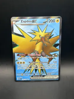Pokemon Zapdos EX Ultra Rare Full Art 192/165 SV 151 Holo English Card - Image 1