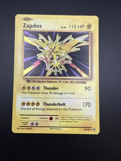 Pokemon TCG Zapdos Evolutions Holo Rare Card 42/108 - Image 1
