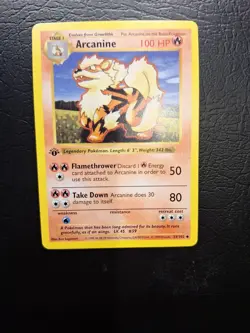 Pokemon Arcanine 23/102 1st Edition Shadowless Base Set Card Unplayed Near Mint - Image 1
