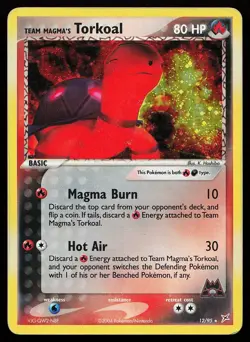 Team Magma's Torkoal 12/95 Holo Rare Team Magma vs Team Aqua Pokemon Card - Image 1
