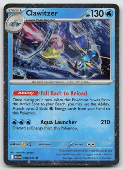 Clawitzer (Cosmos Holo) Rare Miscellaneous Cards & Products 038/132 Holo NM - Image 1