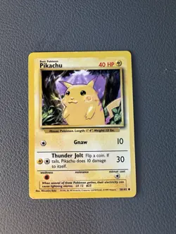 Pokemon TCG Card 1999 Shadowless base set Red Cheeks Pikachu 58/102 Rare - Image 1