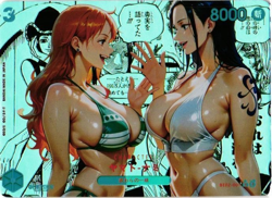 NAMI AND BOA ONE PIECE Holographic Custom Art Goddess Story Collectible Card - Image 1