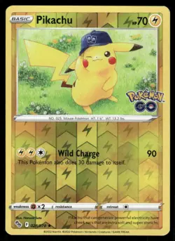 Pokemon Cards Pikachu 028/078 Reverse Holo Pokemon GO Holo Rare NM - Image 1